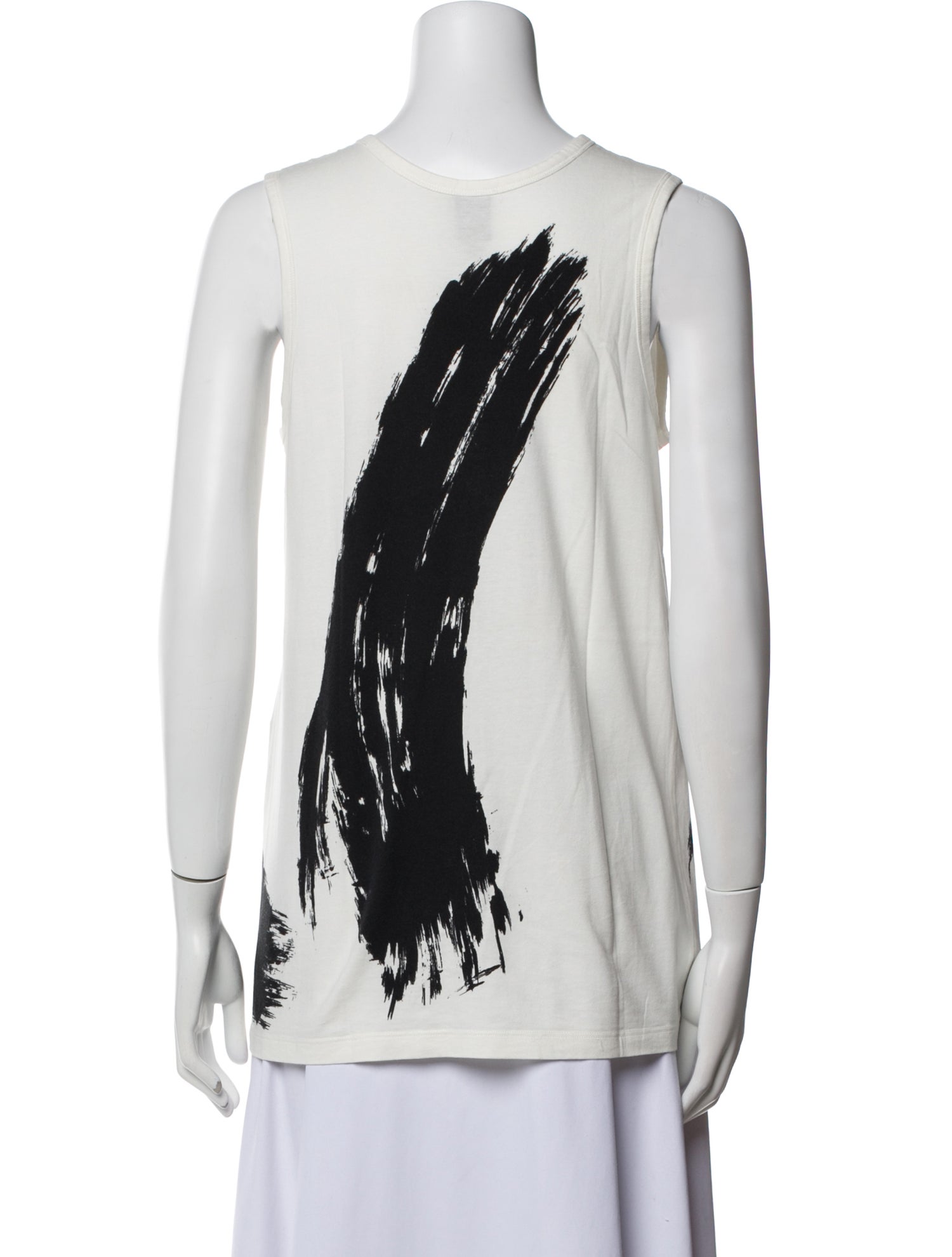 Vera Wang Graphic Print Scoop Neck Top
